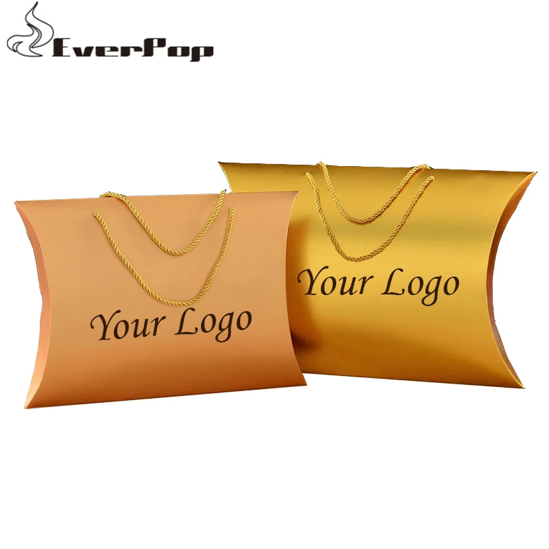 

Custom Printing Logo Virgin Hair Extensions Packaging Box Hair Bundle Packing Boxes Gold Color Can Be with Custom Logo