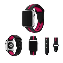 Модные Ремешки мягкие замена силиконовый спортивный ремешок для Apple Watch Series 3/1/2 38/42 мм Повседневное для взрослых