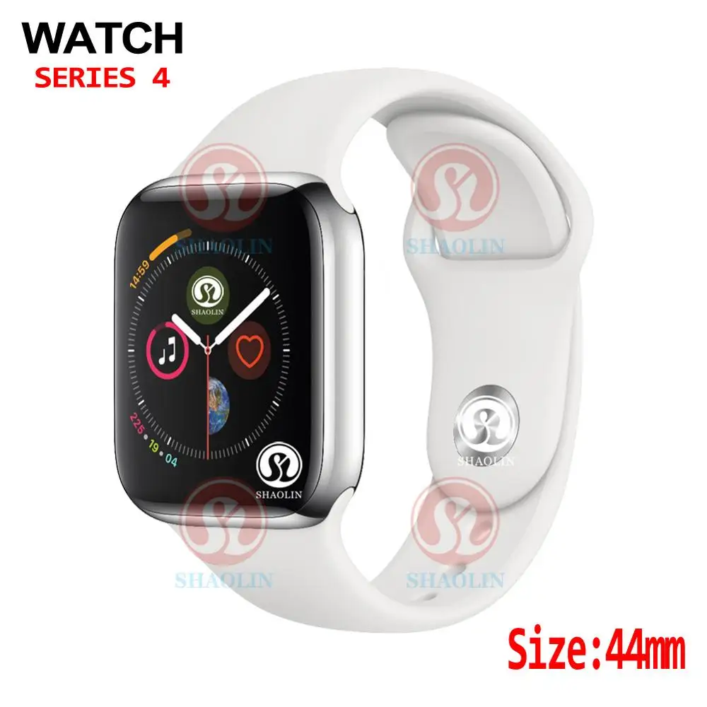Смарт-часы серии 4 1:1 чехол для смарт-часов для Apple Watch iOS iphone Android телефон с ЭКГ-шагомер 44 мм Bluetooth - Цвет: White