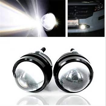 

2Pcs 12V DRL Car Light with Lens 6500K Fog Lights Eagle Eye Backup Lamp Daytime Running bulb Automobile Headlight White Yellow