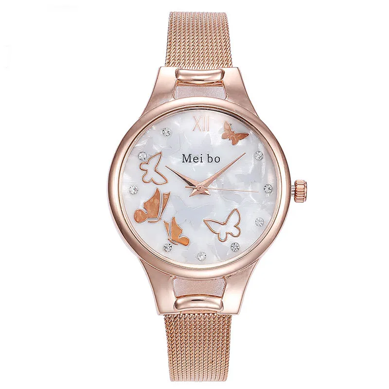 

Watch Women Dress Luxury Ladies Golden Rose Gold Stainless Steel Band Analog Quartz Wristwatch Fashion Watch Clock