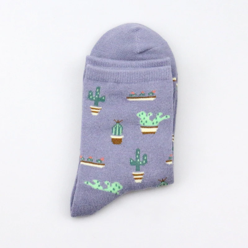 Растение кактус узор носки для женщин и мужчин удобные милые хлопковые повседневные Мягкие носки sokken теплые короткие унисекс хипстерские носки Meias soks
