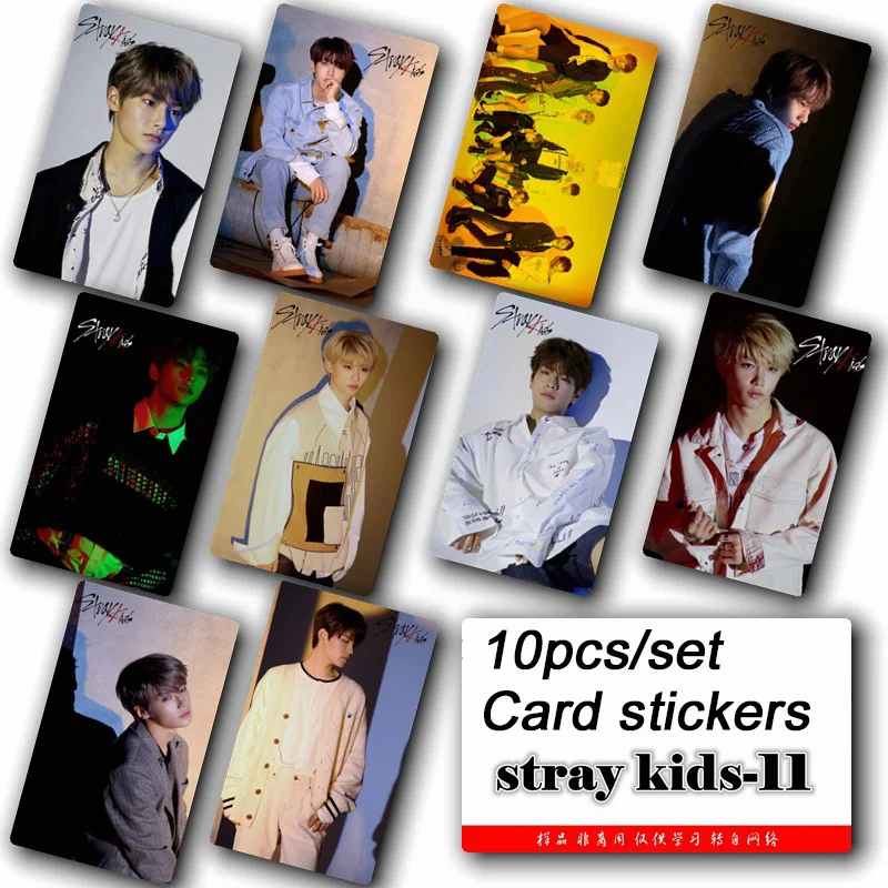 

10pcs/set Stray kids KPOP photo cards stickers album sticky adshesive kpop Stray kids lomo card photocard sticker SKD00611