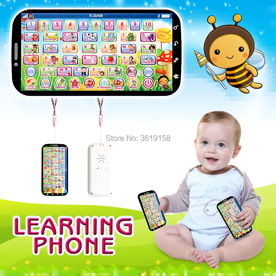 english language learning machine multifunction toy phone,ABC letter word number musical yphone for kid educational learning toy