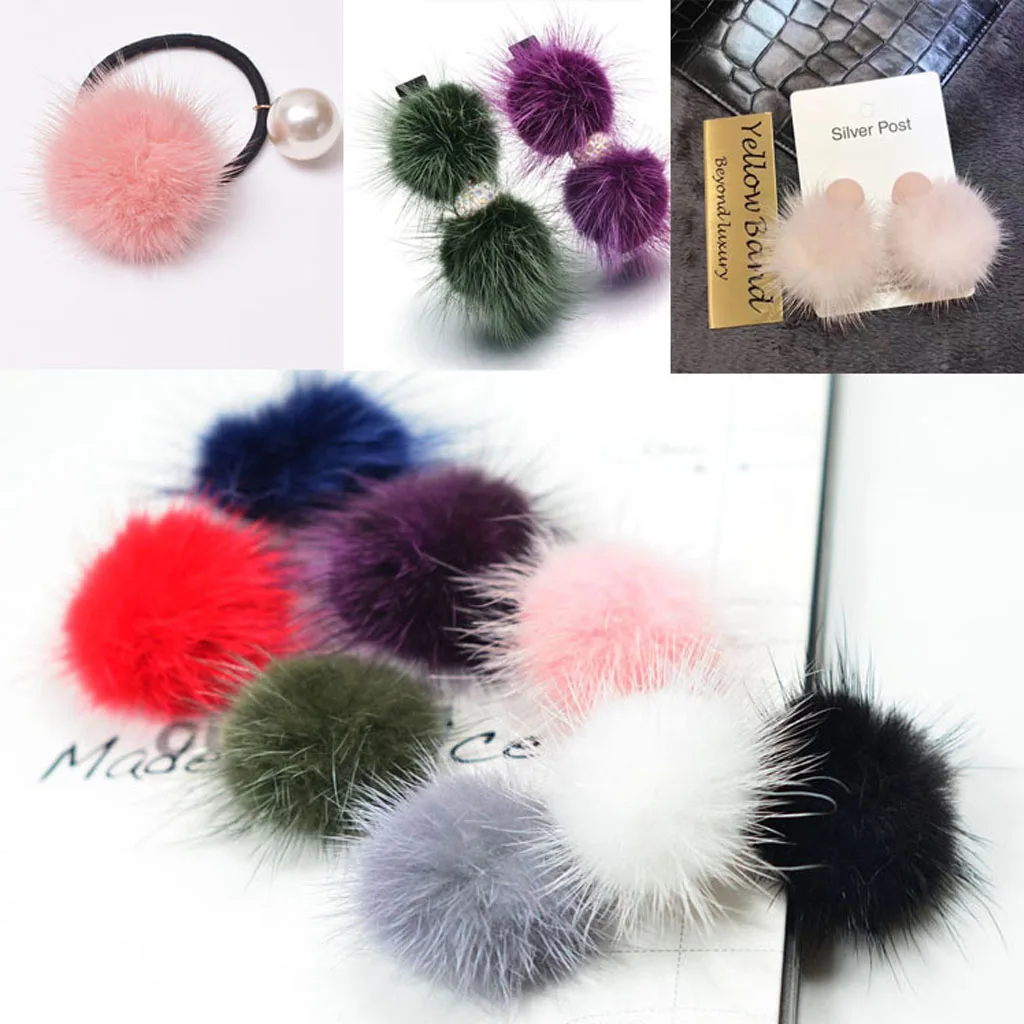 fur pom for crafts poms Fur For Faux Girls&Kids 8pcs Hair Handmade Crafts Poms Pom