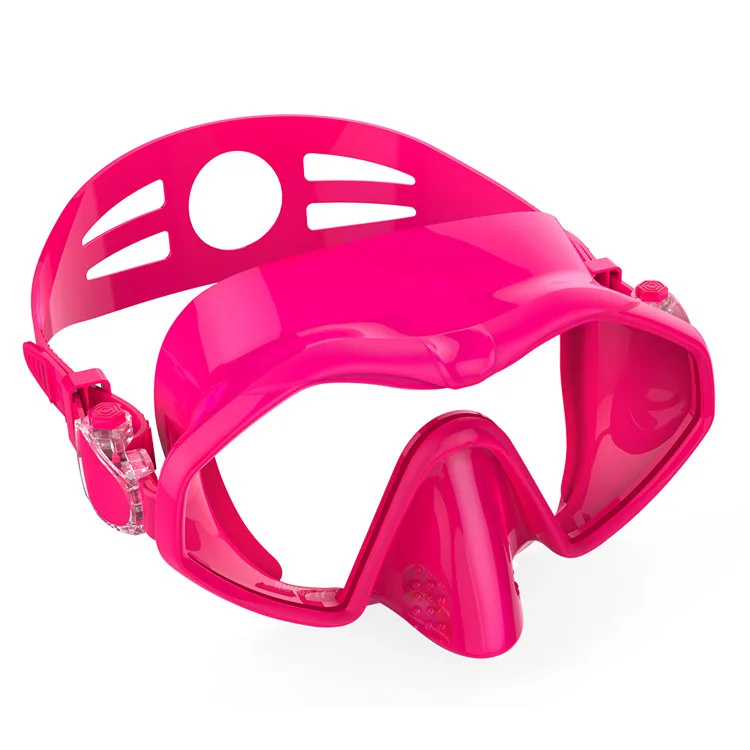 Профессиональная маска Skuba для дайвинга, жидкие силиконовые очки для плавания, оборудование для водных видов спорта с антизапотевающим цельным объективом - Цвет: Красный