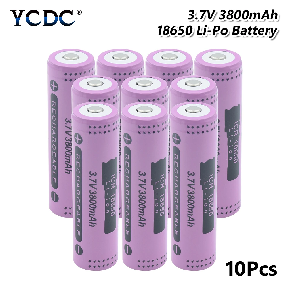 

18650 Battery 3800mAh 3.7V high-discharge high current Rechargeable lithium batteries Suitable for flashlight bateria