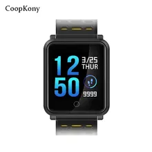 Coopkony Смарт-часы светодиодный Экран красочные Стекло Фитнес часы кровяное давление IP68 Водонепроницаемый трекер Smartwatch