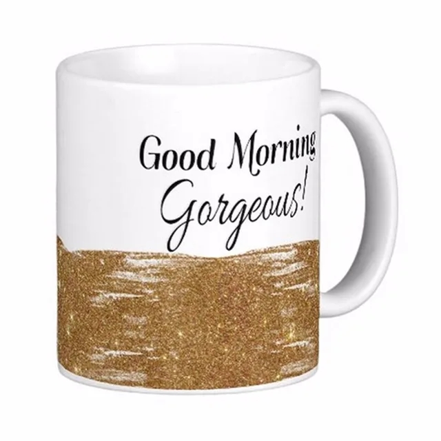 Goede Ochtend Girly Glitter Citaat Wit Koffie