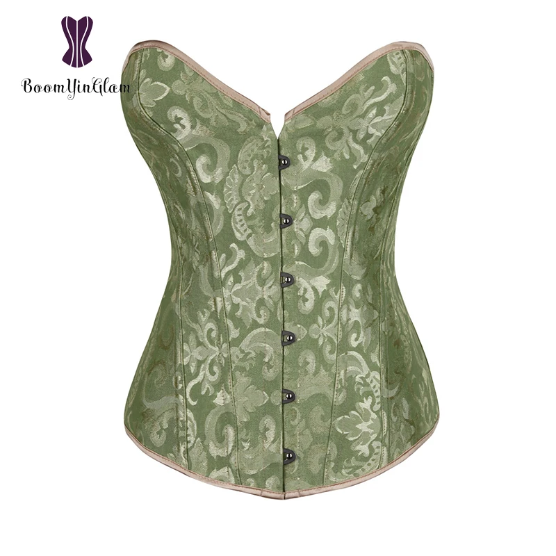 High Quality Fashion Design Lace Up Body Shapewear Costumes Jacquard Women Overbust Corsets And
