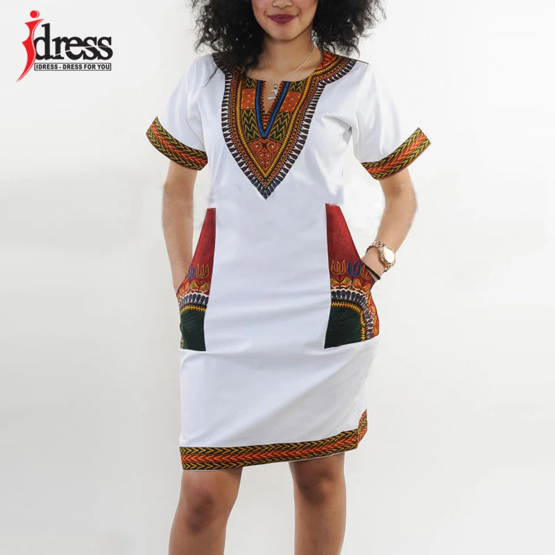 IDress S-XXXL Plus Size Sexy Casual Summer Dress Women Short Sleeve Party Dresses 2017 Black Vintage Traditional Printed Dresses (4)