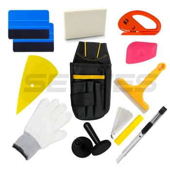 

Pro Car Squeegee Vinyl Wrap Tools Kit Combo Razor Snitty Cutter Magnets Bag Set