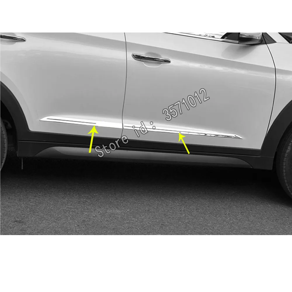  car styling stainless steel Door Body trim stick Strip Molding Stream lamp panel bumper 4pcs For Hy