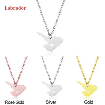 

Modern new stainless steel map necklace, Labrador, Canadian pendant, women's map jewelry