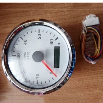

Waterproof Tachometer Car Truck Boat Tacho Gauge With Hour meter 0-6000RPM 85mm 12V 24V