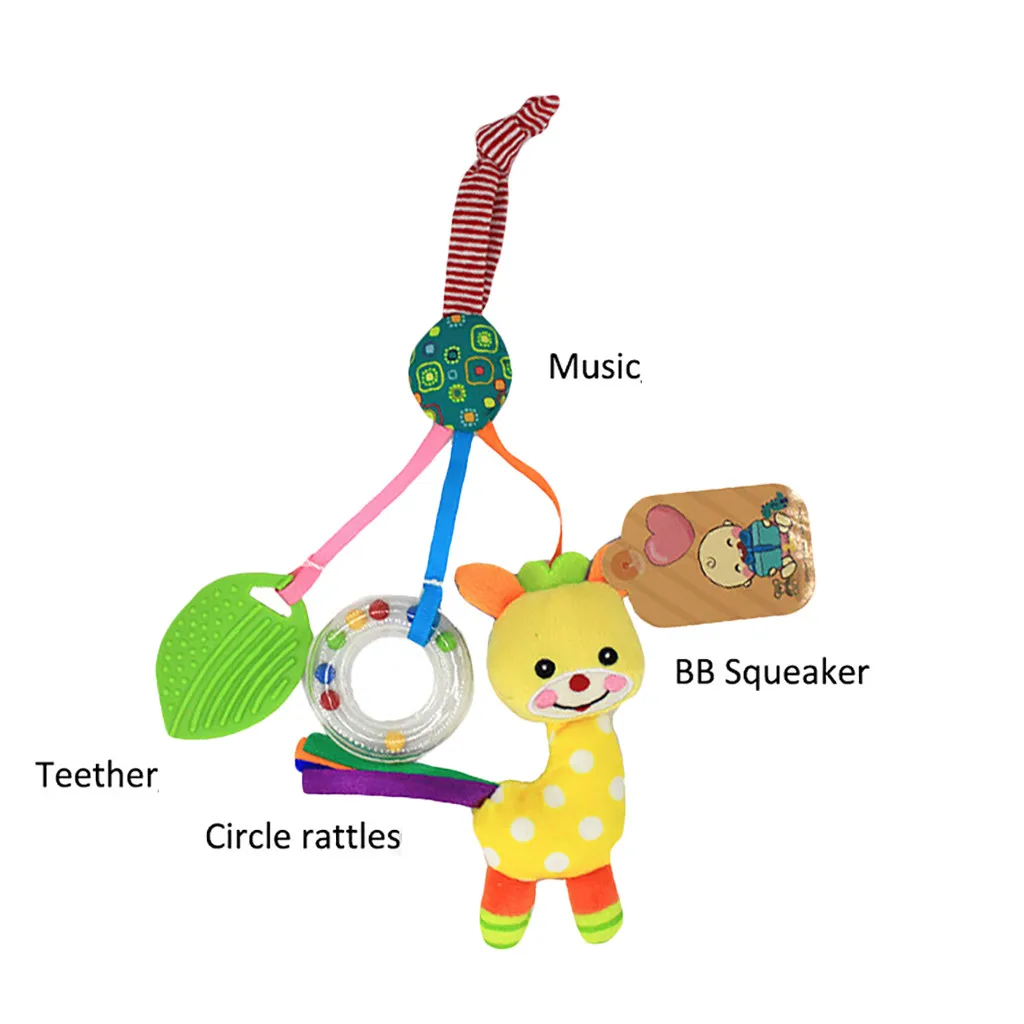 Детская игрушка погремушка детская погремушка спиральная кровать коляска животное моделирование с прорезывателем развивающая мягкая игрушка детская активность захватывающая игрушка