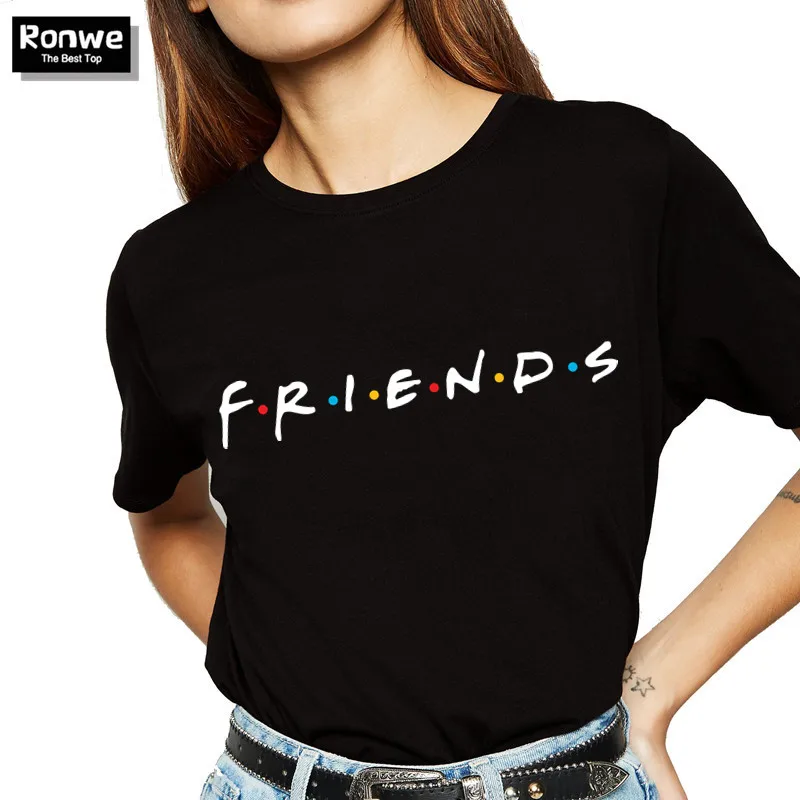 

FRIENDS Letter T Shirt Women Tshirt Casual Funny T Shirt for Lady Girl Top Tee Hipster Drop Ship
