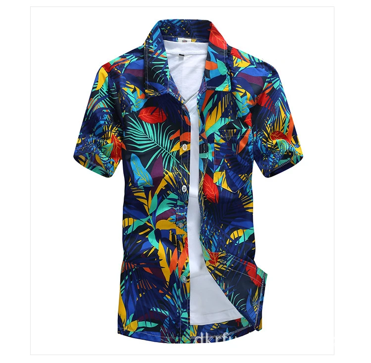 Новая мужская гавайская рубашка мужская camisa masculina с принтом пляжные повседневные рубашки с коротким рукавом брендовая одежда плюс размер 5XL