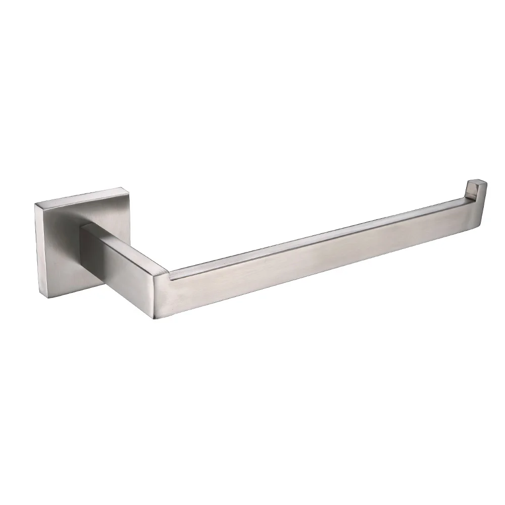 AUSWIND European Stainless Steel Brushed Silver Towel Bar Mounting Square Base Single Towel Rack Bathroom Accessories LK4