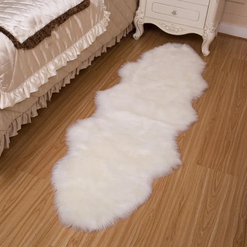 Billige Hohe Qualität Nachahmung Wolle Teppiche für Home pelz Stuhlabdeckung Schlafzimmer Faux Matte Sitz Pad Plain Pelz Plain Fluffy Warm Pelz matten