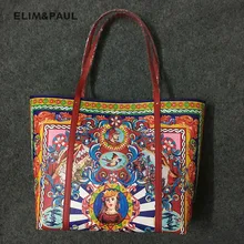 Элитный бренд мода печатных оптом кожаная сумка Для женщин сумка-шоппер Этническая Стиль сумочка кошелек леди плечо Курьерские Сумки Sac