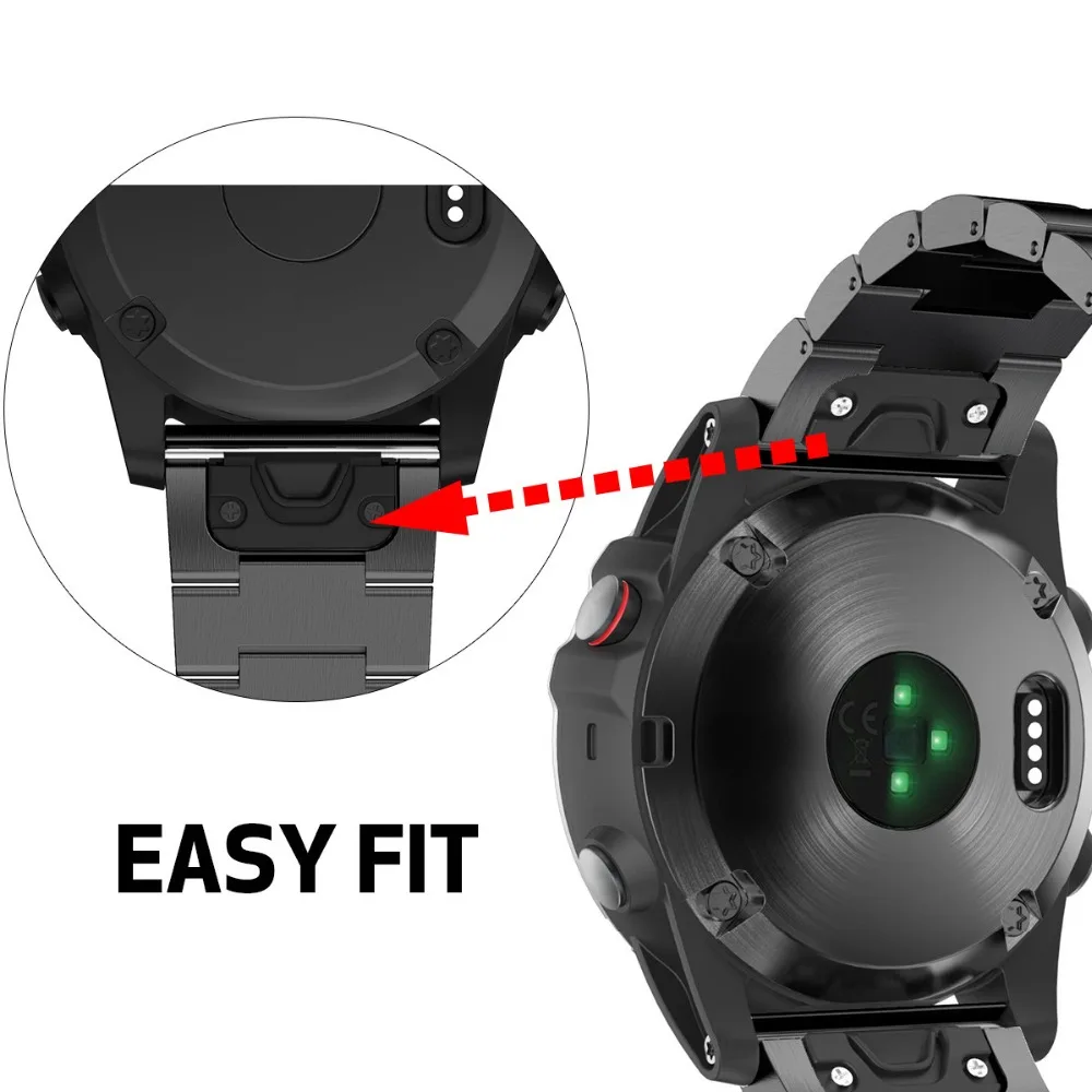 26 мм Ширина металлический ремешок для наручных gps часов Garmin Fenix 5X с Quick Fit