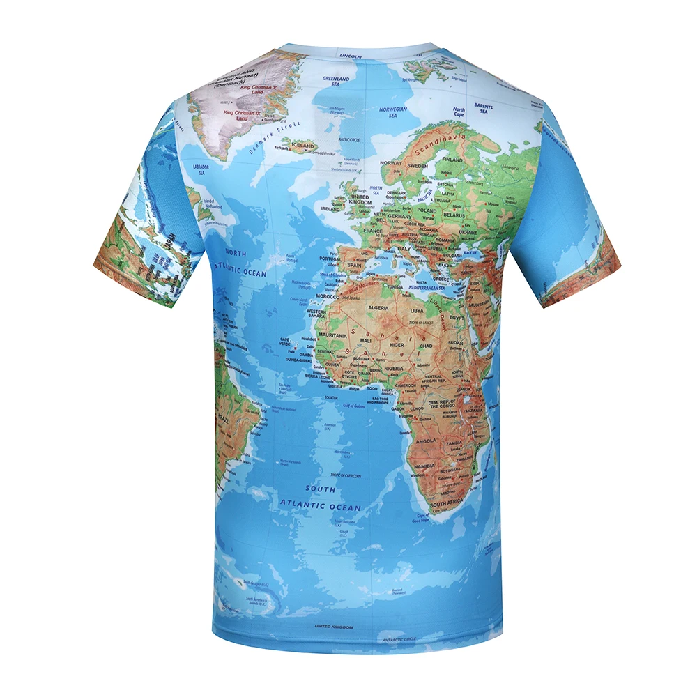 KYKU Brand World Map T-shirt Funny T Shirts Summer Fashion Anime Tshirt 3D T Shirt Mens Clothing Tops Tees 2018 New