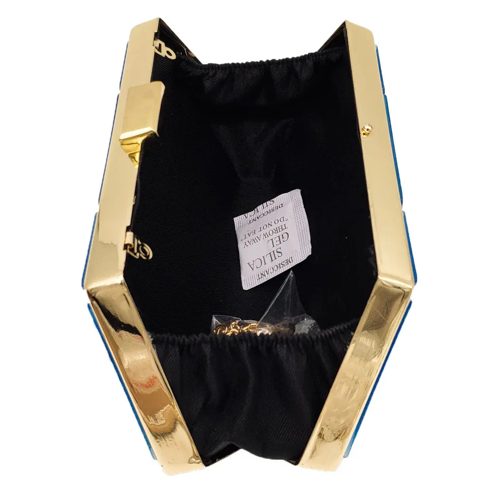 Бутик де фгг шестигранный мраморный узор Дамская акриловая прямоугольная Сумочка вечерняя сумка женская мода день металлические клатчи цепь сумка на плечо