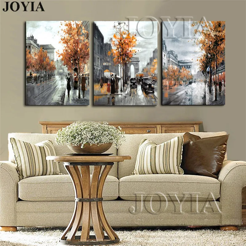 3-Panel-Painting-Calligraphy-Vintage-Abstract-City-Street-Landscape-Painting-Canvas-Wall-Pictures-For-Living-Room