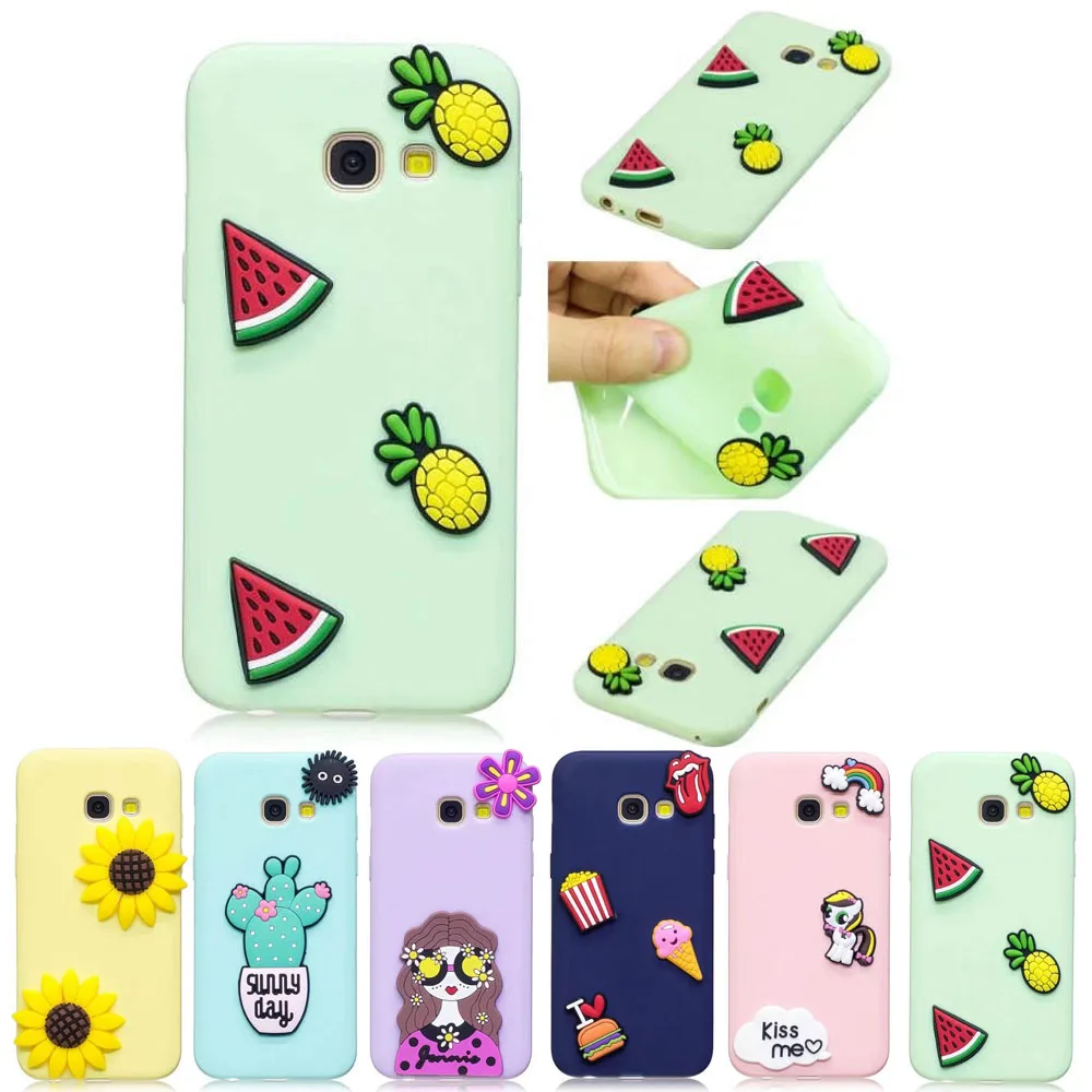 Candy Color 3D Silicone Soft TPU Case For Samsung A3 A5 2017 J3 J5 J7 2016 for Rubber Skin Shockproof Phone Back Cover |