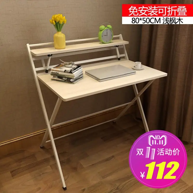 Folding Table Fashion Home Desktop Computer Desk Notebook Table Simple Desk Writing Desk Free Installation Multi-function - Цвет: style8