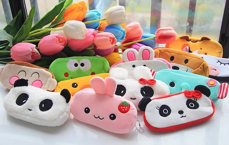 Plush Cartoon Cute Animal Colorful Funny Toy Bag Plush Cover Coin Bag Purse Design Keychain Children Boy Girl Gift Free Shipping