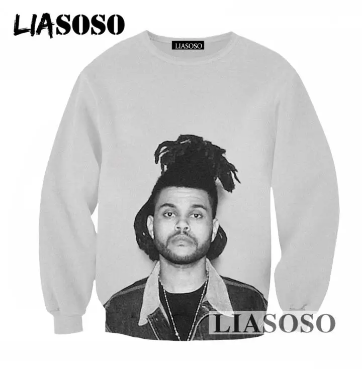 

LIASOSO 2019 Newest Sportswear Men Women 3D Print The Weeknd Sweatshirt Harajuku Long Sleeve Casual Pullover Brand Clothing T765