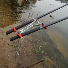 New Arrival Foldable Adjustable Double Pole Bracket Fishing Rod Stand Holder Sea Fishing Tackle Accessory Tool
