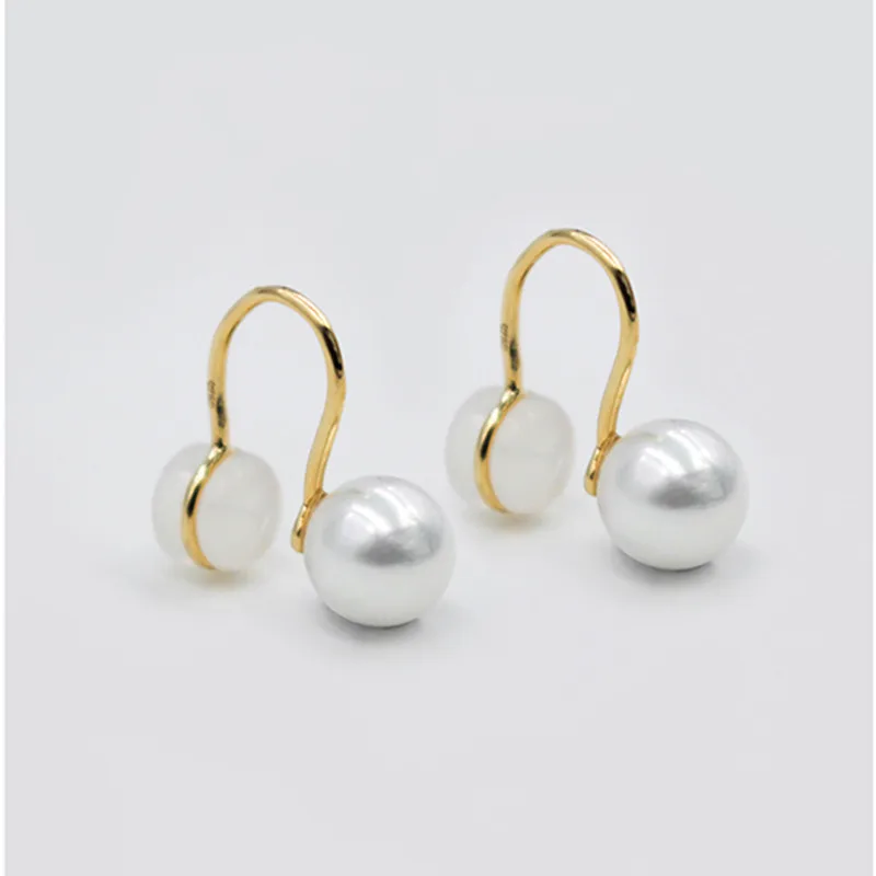 

100% 925 Sterling Silver Earrings 2019 Fashion Gold Pearl Clip Earrings For Women Small Ear Clip Ear Cuff 925 Silver Jewelry