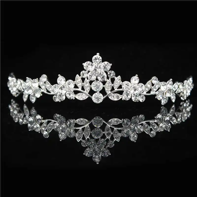 19 Designs Crystal Wedding Bridal Tiara Crowns for Women Princess Hair Ornament Fashion Bride Headpiece Hair Jewelry Accessories - Metal color: Bride Tiara 12