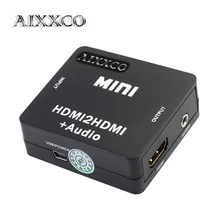 AIXXCO 1080P Mini HDMI2HDMI Audio HD Converter HDMI to HDMI Audio extractor Adapter switcher For PC Laptop HDTV Projector