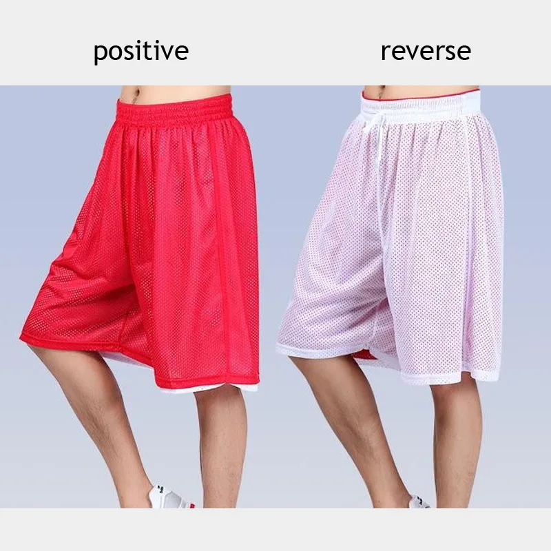 High quality 2019 Summer bodybuilding Knee length breathable reversible Net mesh Loose Balls player shorts short homme