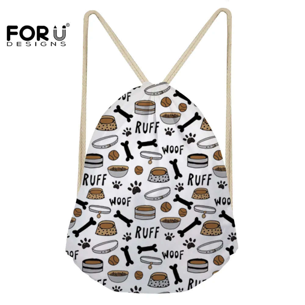 

FORUDESIGNS Kawaii Bone Printing Drawstring Bag Women Backpack Children For Teenagers Girls Cinch Rucksack Kids Mochila Escolar