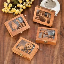 Мини Скульптура музыкальная шкатулка ручной Тип играть с днем рождения деревянные музыкальные Gfit