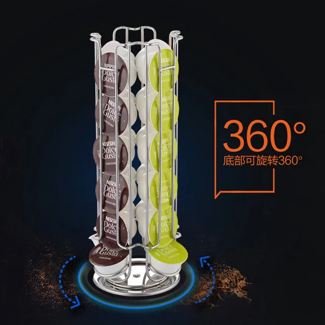 Cheap Solutions Revolving Rotating 32 Capsule Coffee Pod Holder Tower Stand Rack For Dolce Gusto Cheap Solutions Revolving Rotating 32 Capsule Coffee Pod Holder Tower Stand Rack For Dolce Gusto