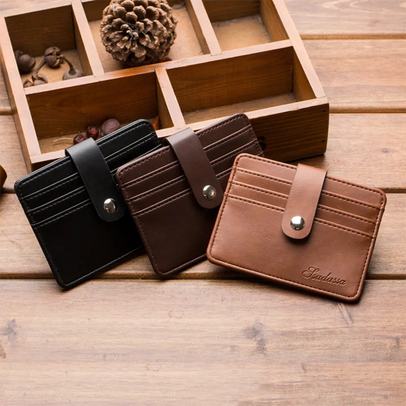 

LUKATU Credit Card Holder Unisex Mini Wallet ID Card Short PU Wallet Hasp Leather Card Case Bag Slim CardHolder Coin Bag