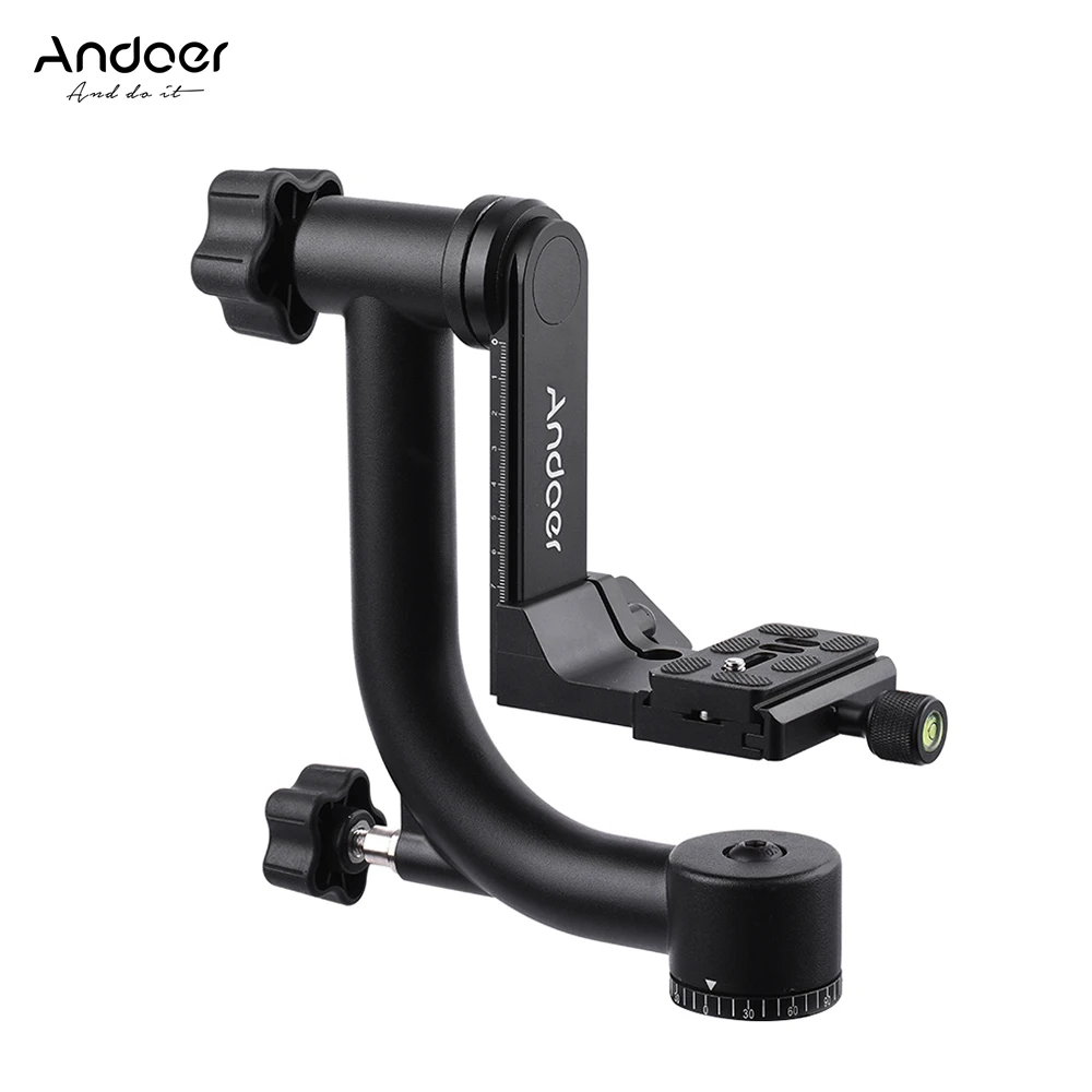 

Andoer Heavy Duty Metal Panoramic Gimbal Tripod Head Use for Arca-Swiss Standard Quick Release Plate for Camcorder Bird Watching