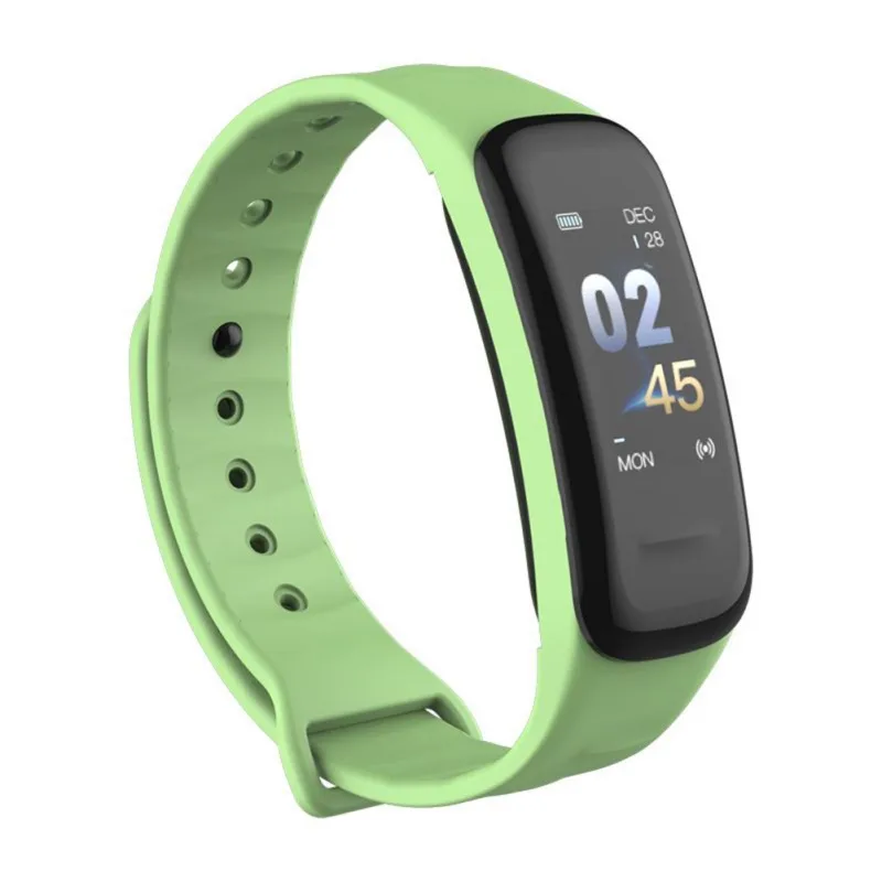 C1 Plus, умный браслет, умный цветной счетчик шагов, фитнес-трекер, пульсометр, измеритель артериального давления, умные часы - Цвет: Green