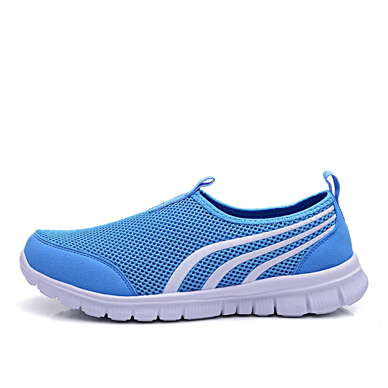 Light Blue Женская Вулканизированная обувь; повседневная обувь; женская дышащая Летняя обувь с сеткой; легкие женские кроссовки на шнуровке; tenis feminino - Цвет: Light Blue