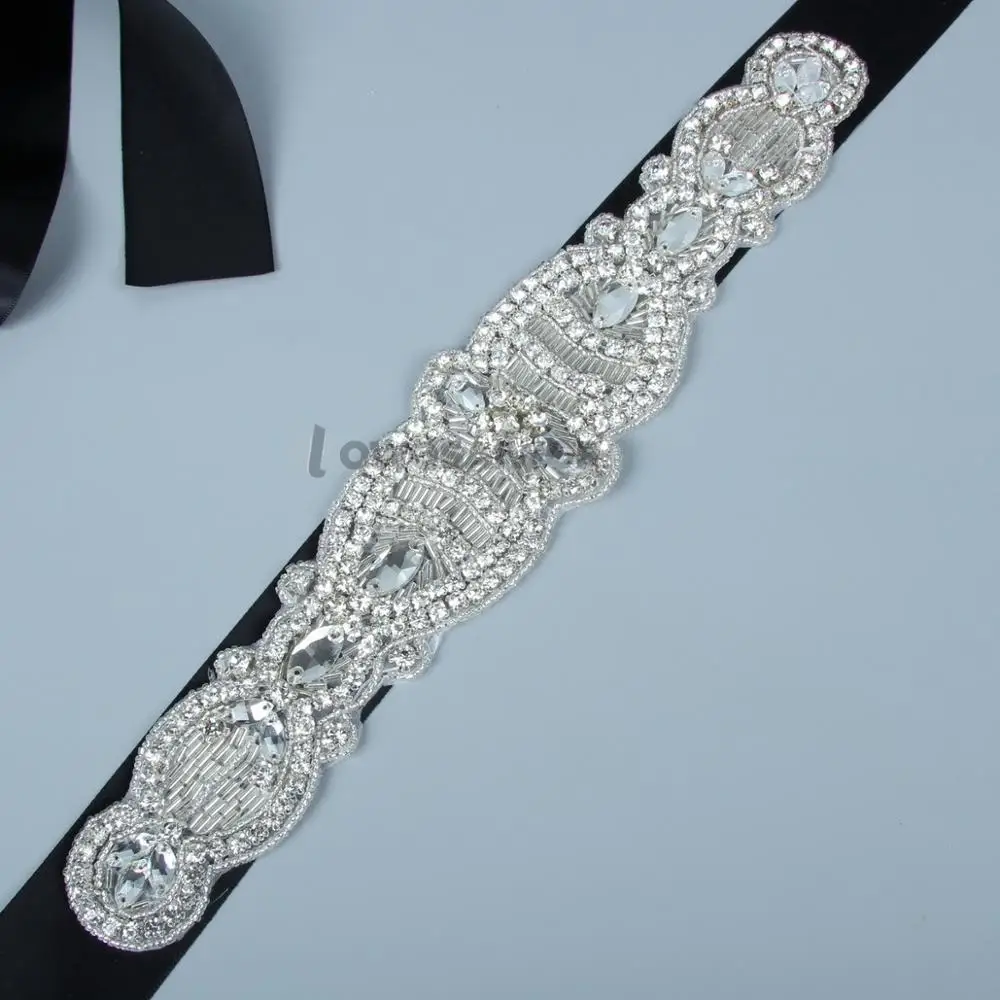 black bridal belt