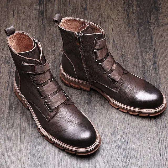 Botas de cuero para hombre media caña Clearance