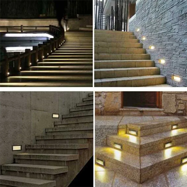 Lâmpada de Canto Luz das Escadas Frete Grátis Levou Parede 3*3 w Recesso Passo 85-265 v - Dc12v Porão Porch Caminho Stairway Lâmpada Dhl 15 Luzes e Iluminação