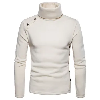 

2019 New Autumn Winter Men'S Sweater Men'S Turtleneck Solid Color Casual Sweater Men's Slim Fit Brand Knitted Pullovers