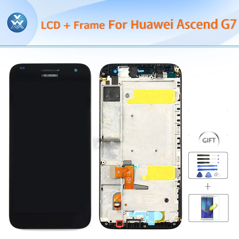 For Huawei Ascend G7 original LCD with frame full assembly LCD display glass touch screen digitizer